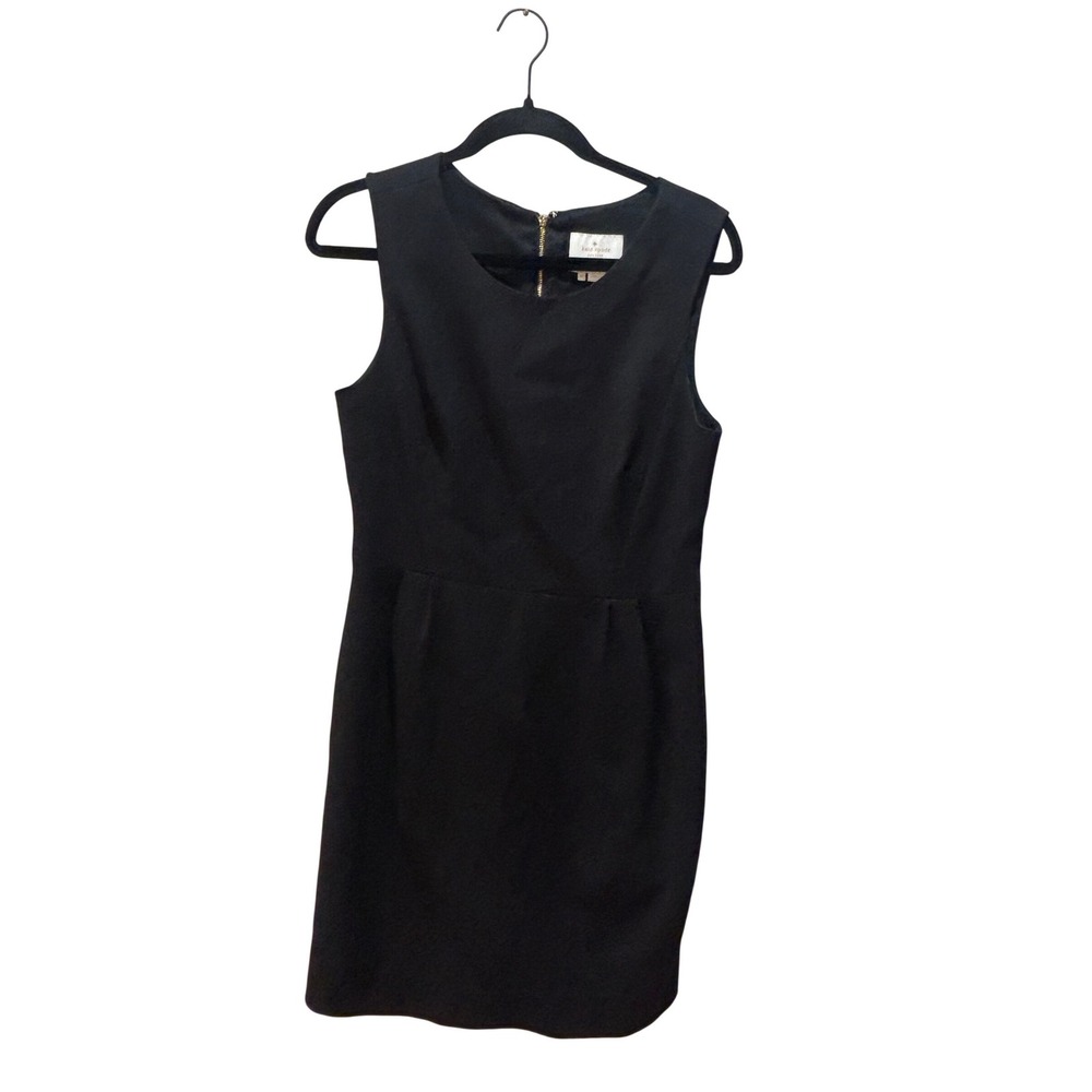 Kate Spade New York Black Sleeveless Sheath Dress Gold Back Zip‎ Size 10